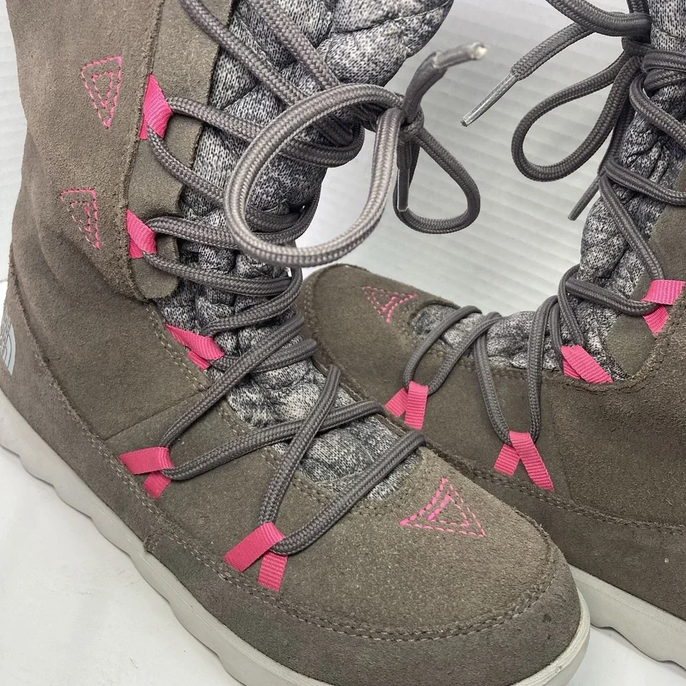 The North‎ Face Women's Size 6 Shoes Thermoball Apres Mid Calf  Boots Brown Gray